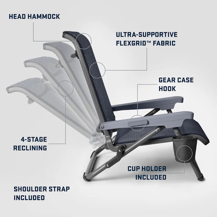 Yeti Hondo Beach Chair - Navy
