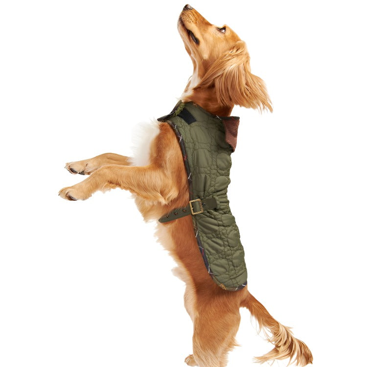 Barbour Dog Bone Quilted Dog Coat - Dark Olive