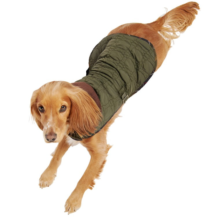 Barbour Dog Bone Quilted Dog Coat - Dark Olive