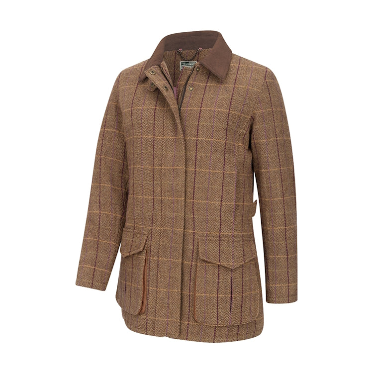 Hoggs of Fife Ladies Eden Technical Tweed Field Coat - Bracken/Blackberry