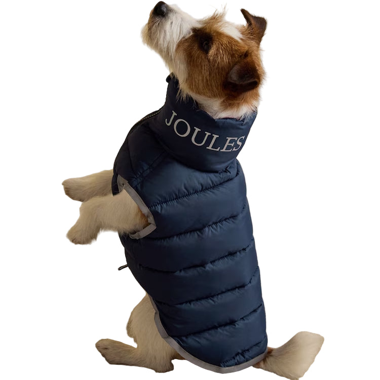 Joules Moorsdale Puffer Dog Coat - Navy/Burgundy