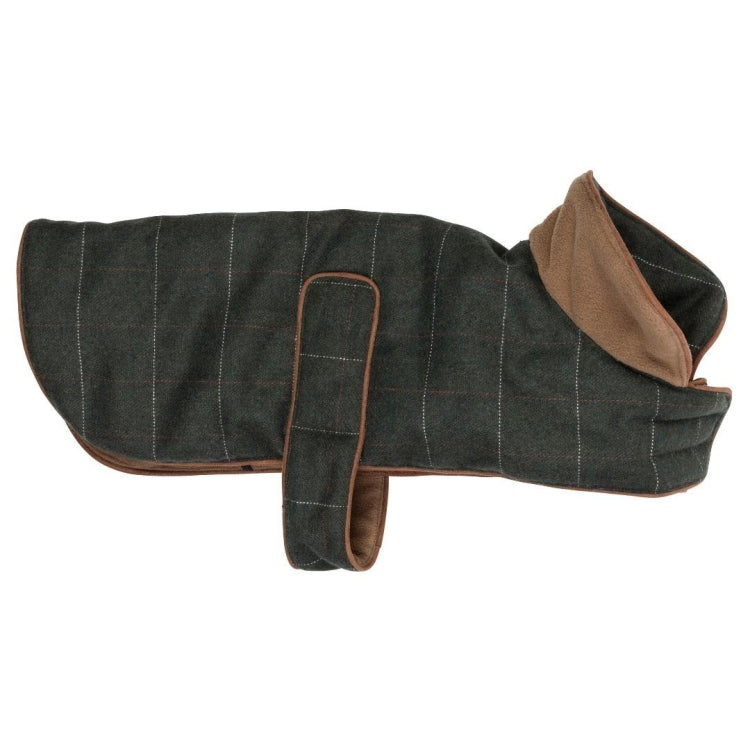 House of Paws Dark Tweed Dog Coat - Green