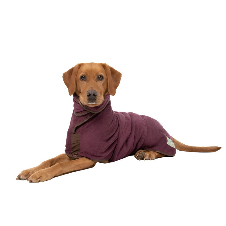 Ruff and Tumble Country Collection Dog Drying Coat - Burgundy