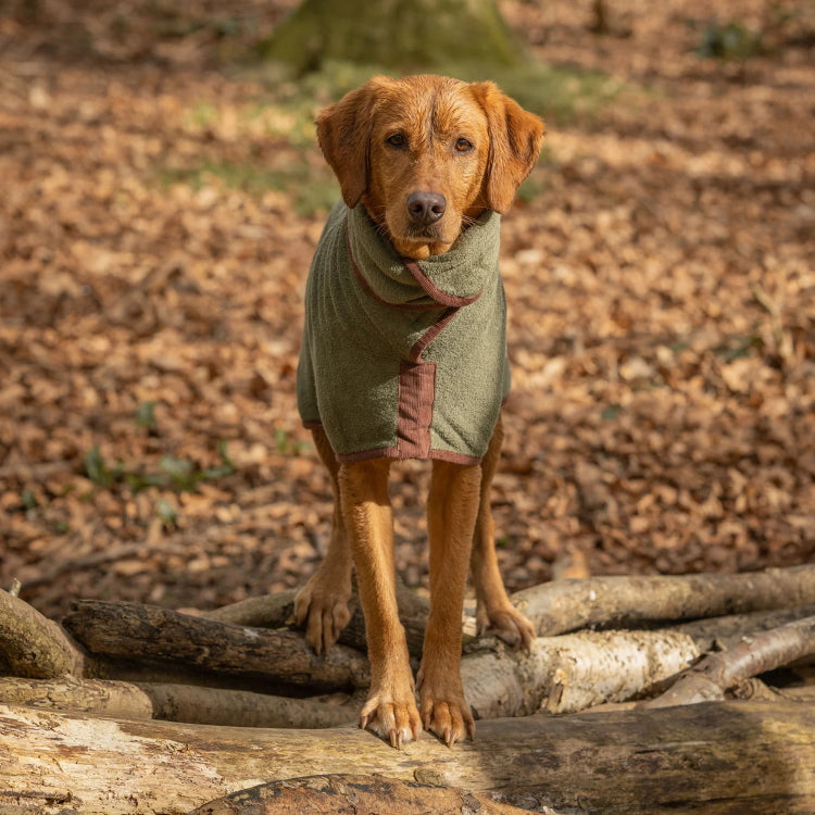 Ruff and Tumble Country Collection Dog Drying Coat - Moss