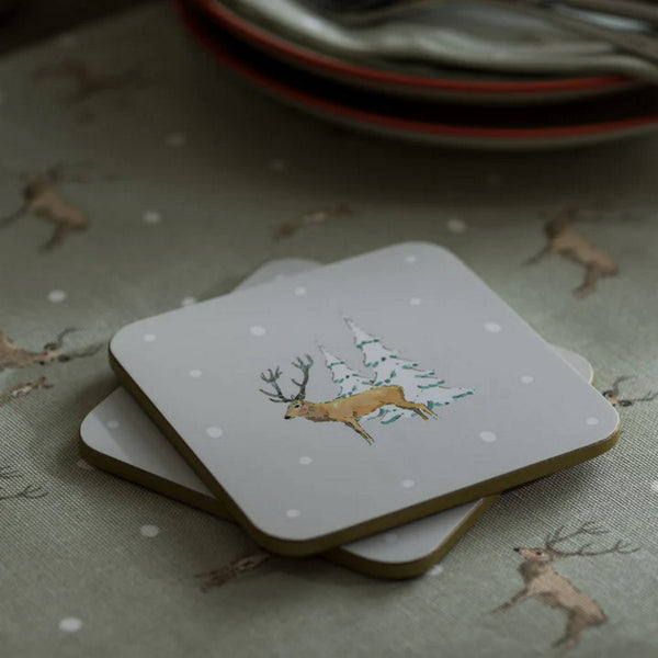 Sophie Allport Christmas Stags Coasters (Set of 4)