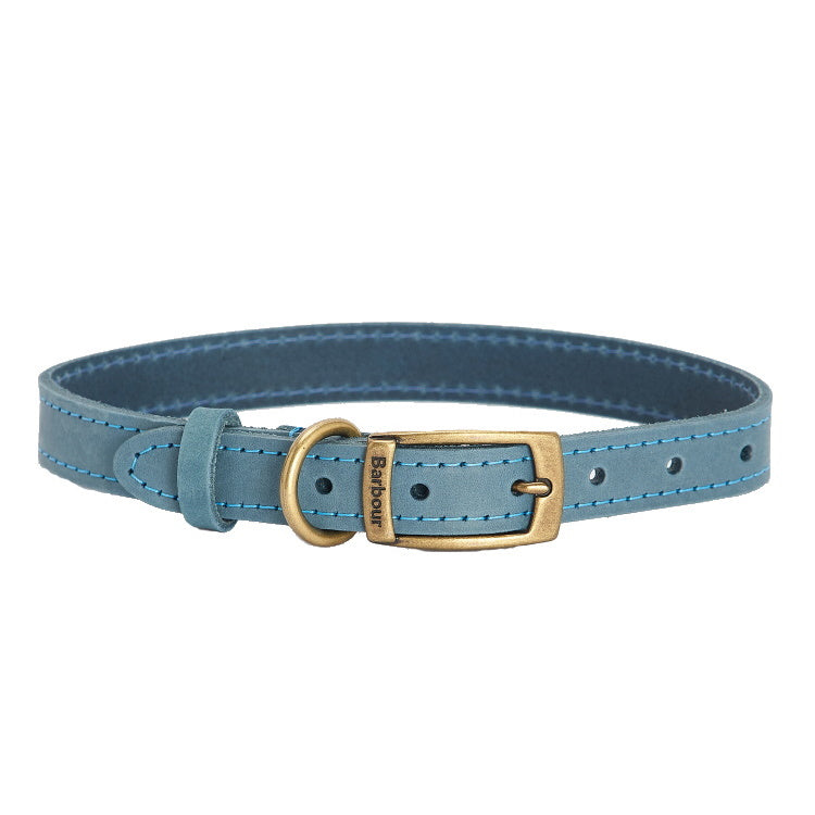 Barbour Leather Dog Collar - Blue
