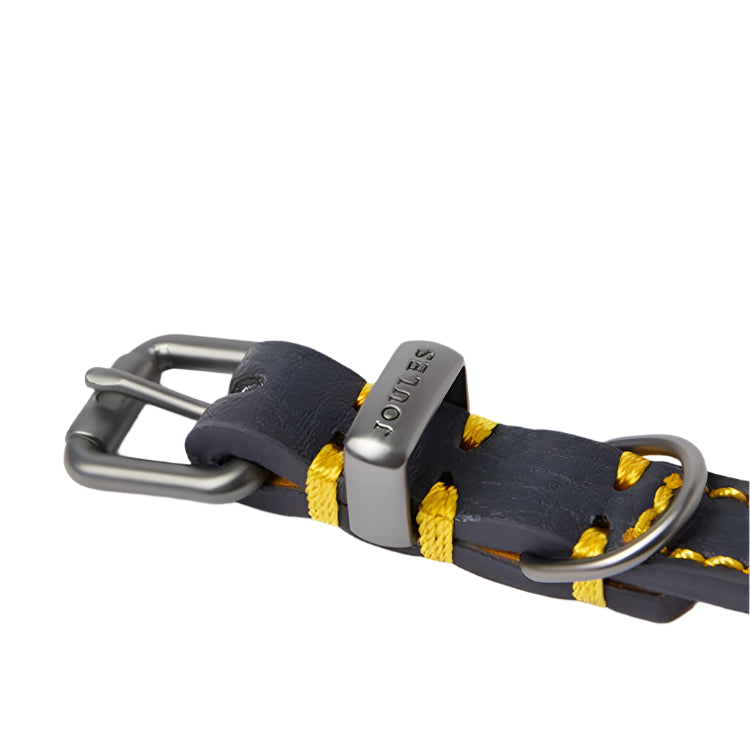 Joules Leather Dog Collar - Navy