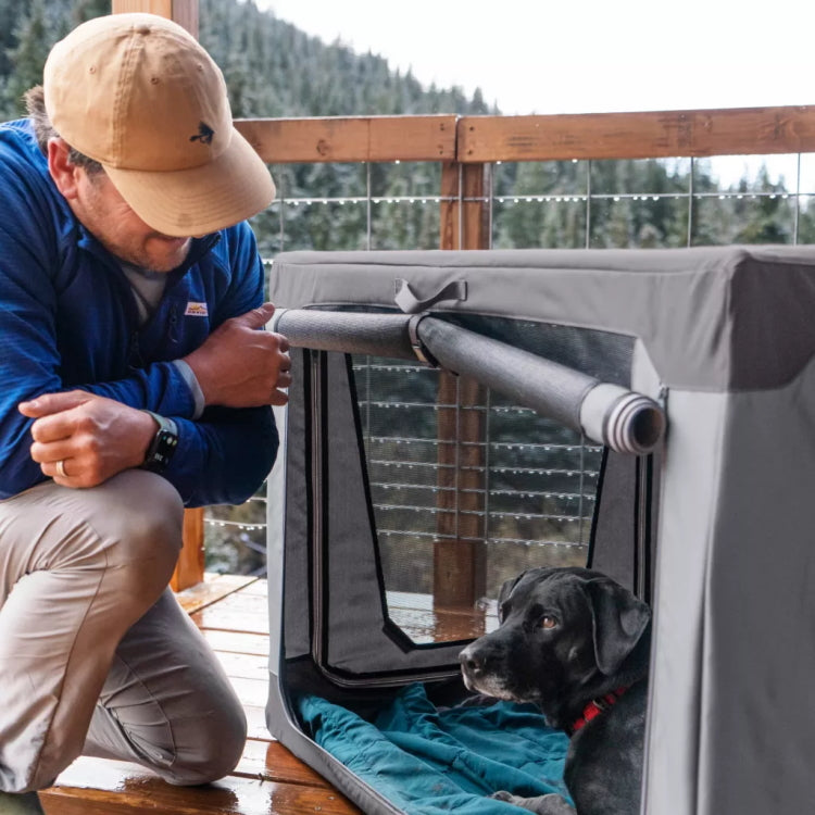 Orvis Tough Trail Folding Dog Travel Crate - Granite