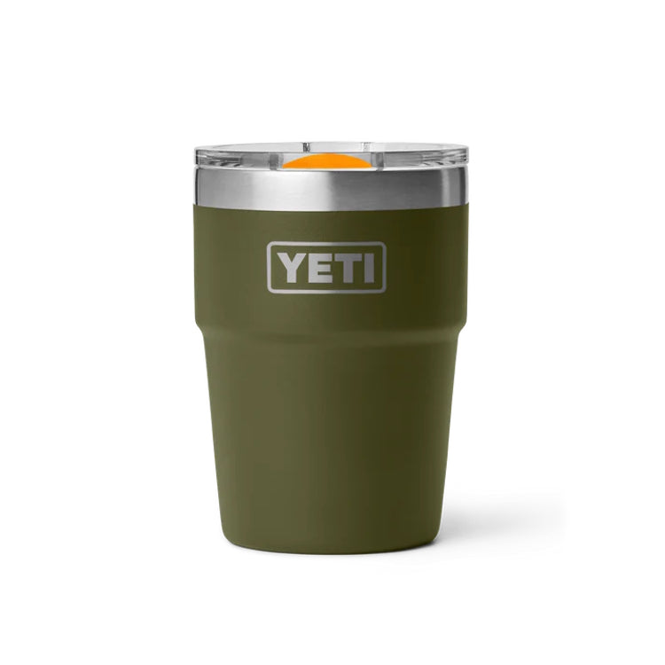 Yeti Rambler 16oz Stackable Cup - Olive/King Crab Orange