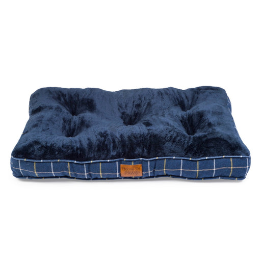 House of Paws Tweed Boxed Dog Duvet - Navy Check