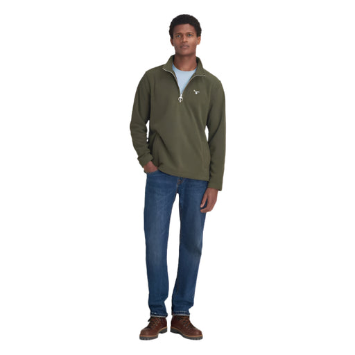Barbour Essentials Half Zip Fleece - Mid Olive