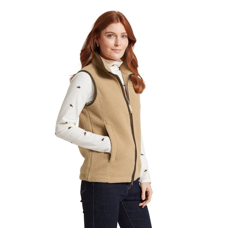 Schoffel Ladies Lyndon Retro Fleece Gilet - Tan