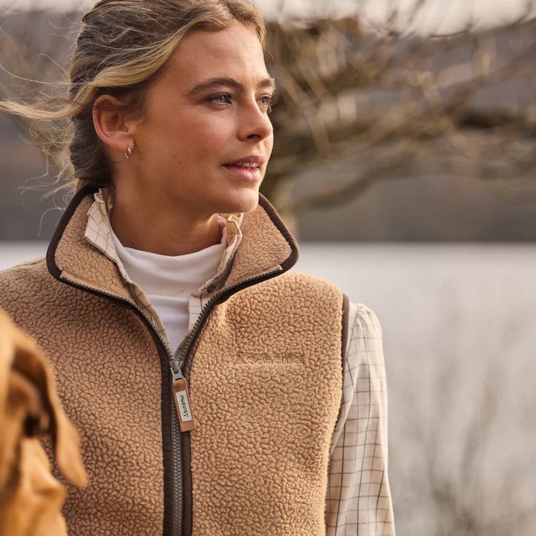 Schoffel Ladies Lyndon Retro Fleece Gilet - Tan