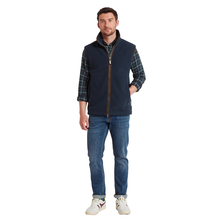 Schoffel Oakham Retro Fleece Gilet - True Navy