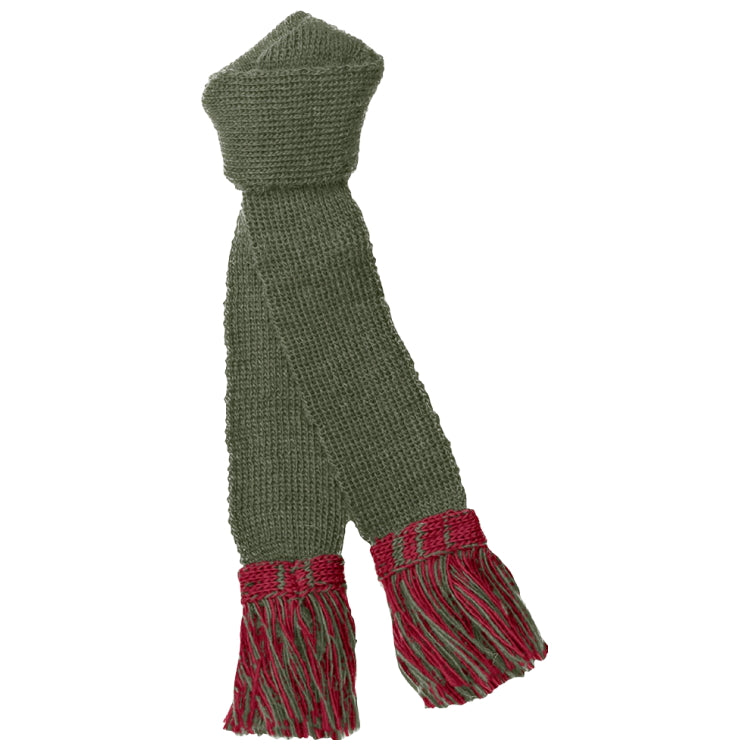 Pennine Contrast Garters - Olive/Ruby