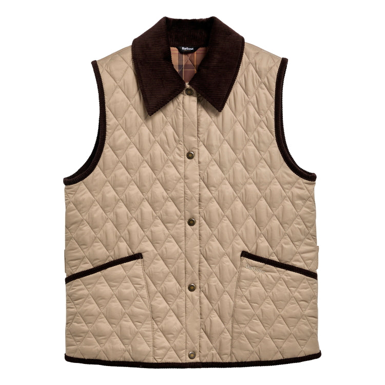 Barbour Ladies Darwen Gilet - Light Trench/Muted Tartan