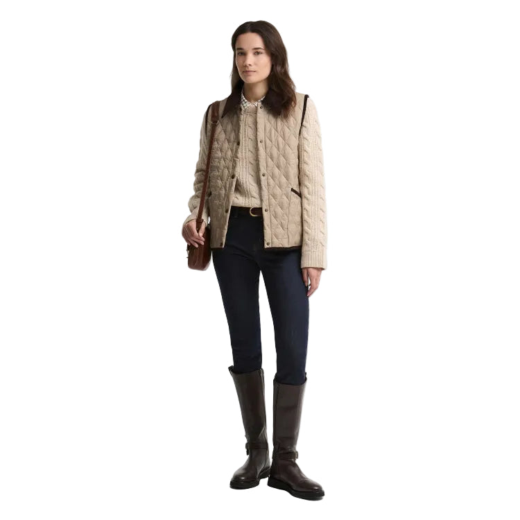 Barbour Ladies Darwen Gilet - Light Trench/Muted Tartan