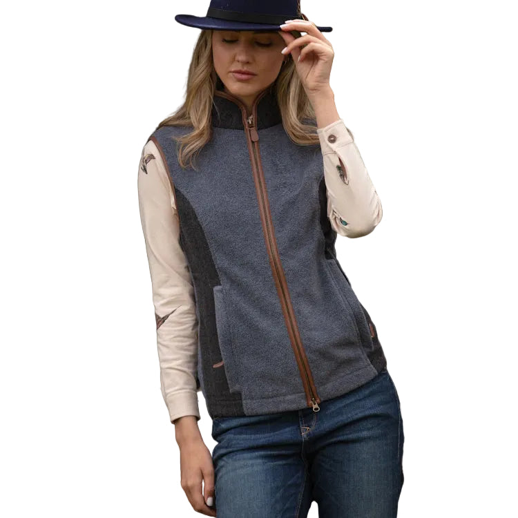 Gunner and Hound Ladies Tweed Incorporated Gilet - Forest Green
