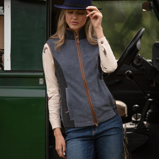 Gunner and Hound Ladies Tweed Incorporated Gilet - Slate Grey