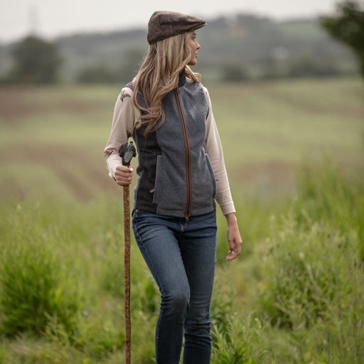 Gunner and Hound Ladies Tweed Incorporated Gilet - Slate Grey