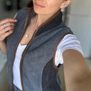 Gunner and Hound Ladies Tweed Incorporated Gilet - Slate Grey