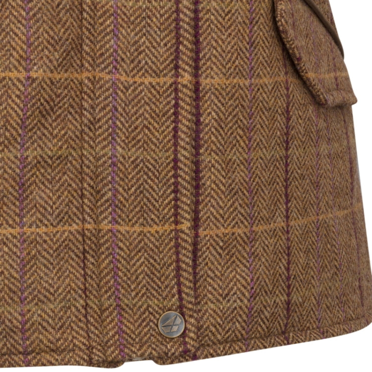 Hoggs of Fife Ladies Eden Technical Tweed Gilet - Bracken/Blackberry