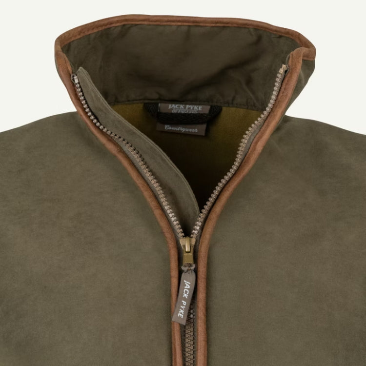 Jack Pyke Technical Moleskin Fleece Gilet - Dark Olive