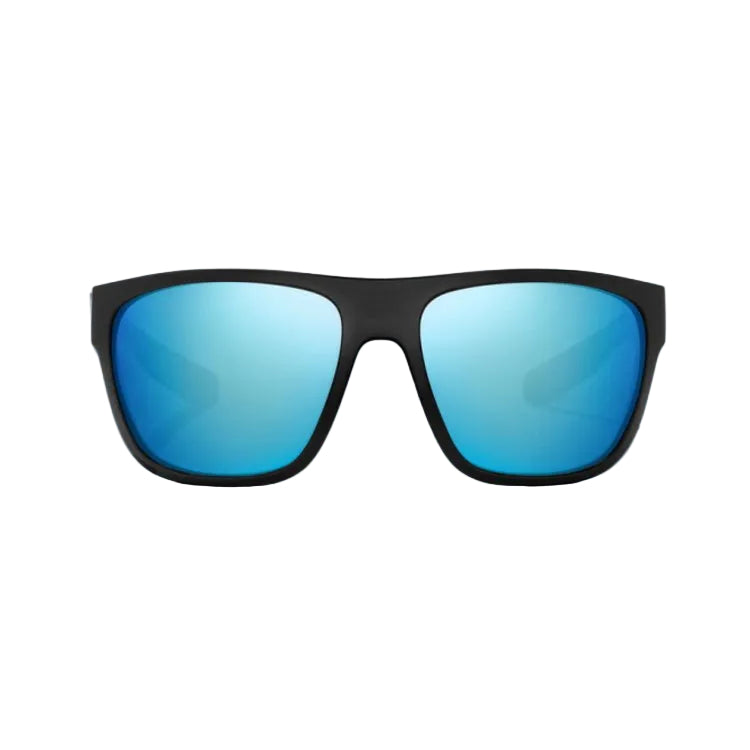 Bajio Las Roca Sunglasses - Black Matte Frame - Blue Mirror Glass Lens