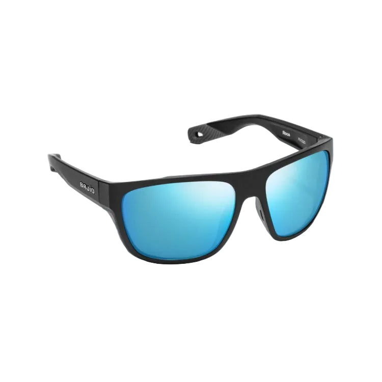Bajio Las Roca Sunglasses - Black Matte Frame - Blue Mirror Glass Lens