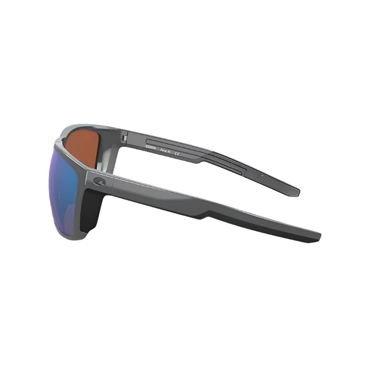 Costa Del Mar Ferg XL Sunglasses - Shiny Grey Frame - Green Mirror 580G Lens