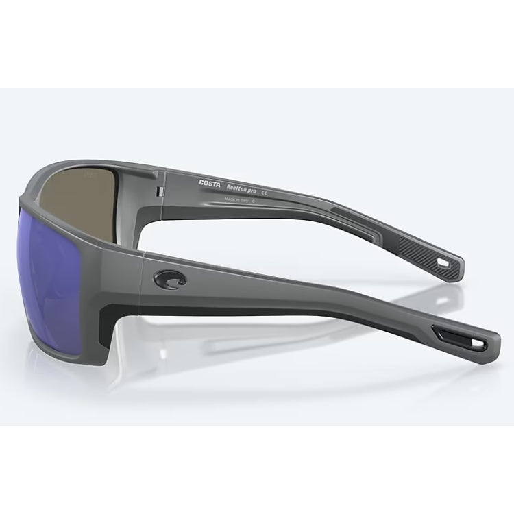 Costa Del Mar Reefton Pro Sunglasses - Matte Grey Frame - Blue Mirror 580G Lens