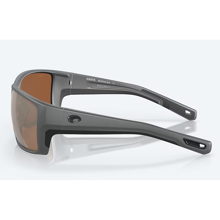 Costa Del Mar Reefton Pro Sunglasses - Matte Grey Frame - Copper Silver Mirror 580G Lens