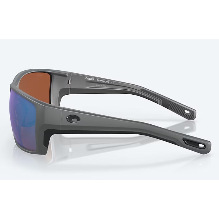 Costa Del Mar Reefton Pro Sunglasses - Matte Grey Frame - Green Mirror 580G Lens