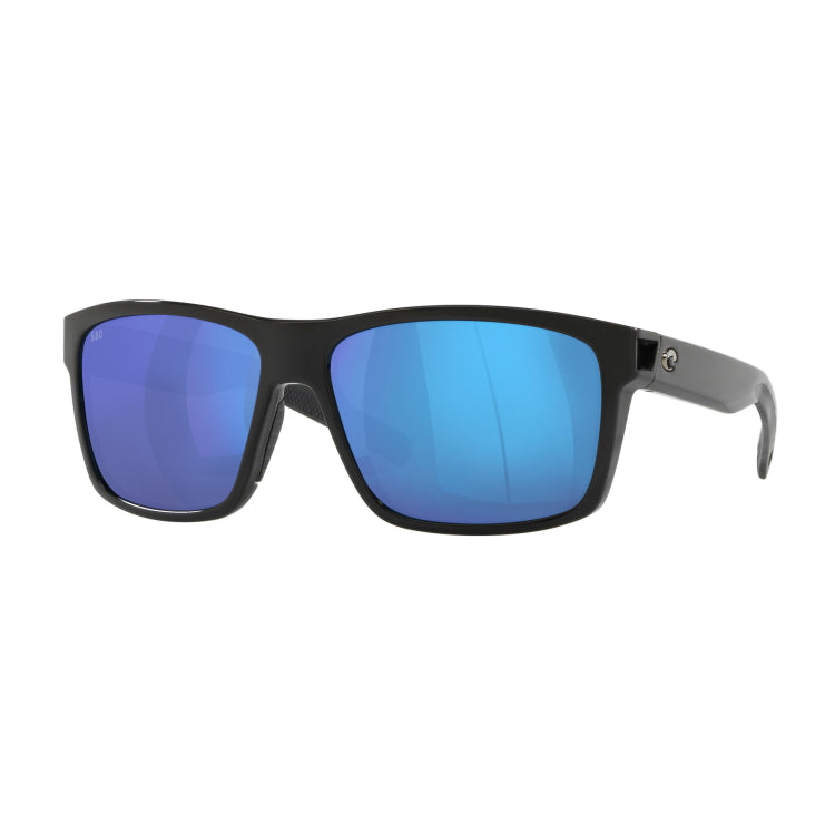Costa Del Mar Slack Tide Sunglasses - Shiny Black Frame - Blue Mirror 580G Lens