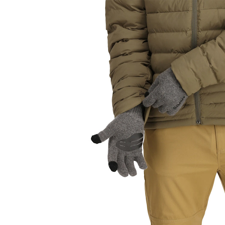 Simms Wool Full Finger Gloves - Steel