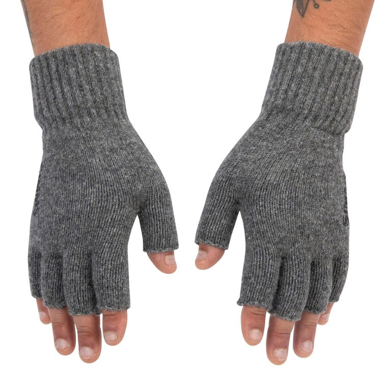 Simms Wool Half Finger Gloves - Steel