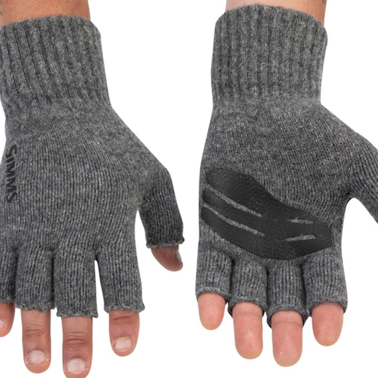 Simms Wool Half Finger Gloves - Steel