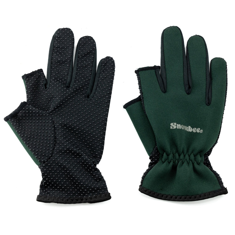 Snowbee Lightweight Neoprene Gloves - Dark Green/Black