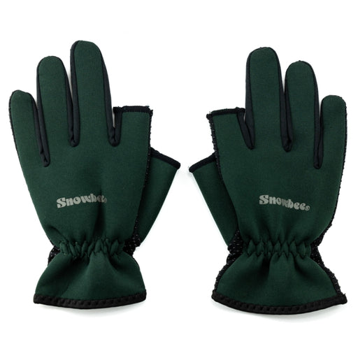 Snowbee Lightweight Neoprene Gloves - Dark Green/Black
