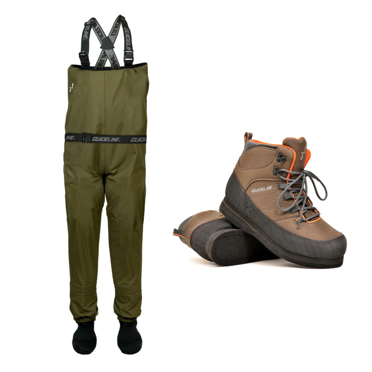 Guideline Reach Breathable Stockingfoot Waders and Laxa 2.0 Felt Sole Wading Boots Offer