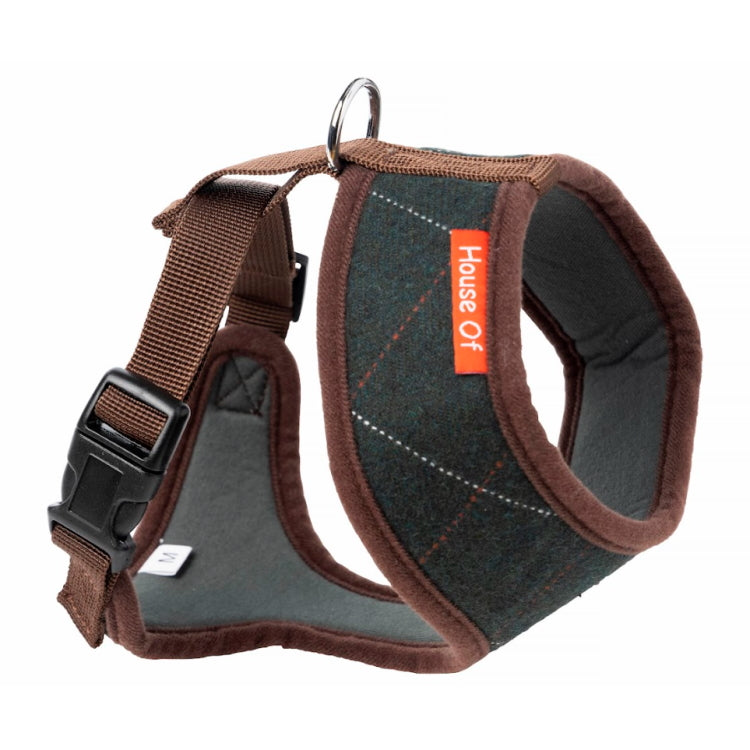 House of Paws Memory Foam Comfort Tweed Harness - Green