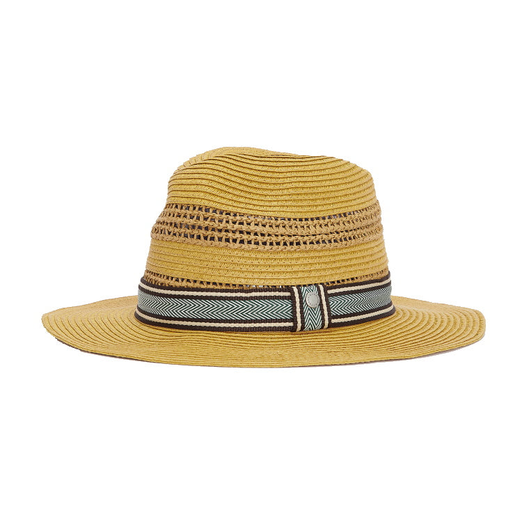 Barbour Haydon Fedora Summer Hat - Tan/Green