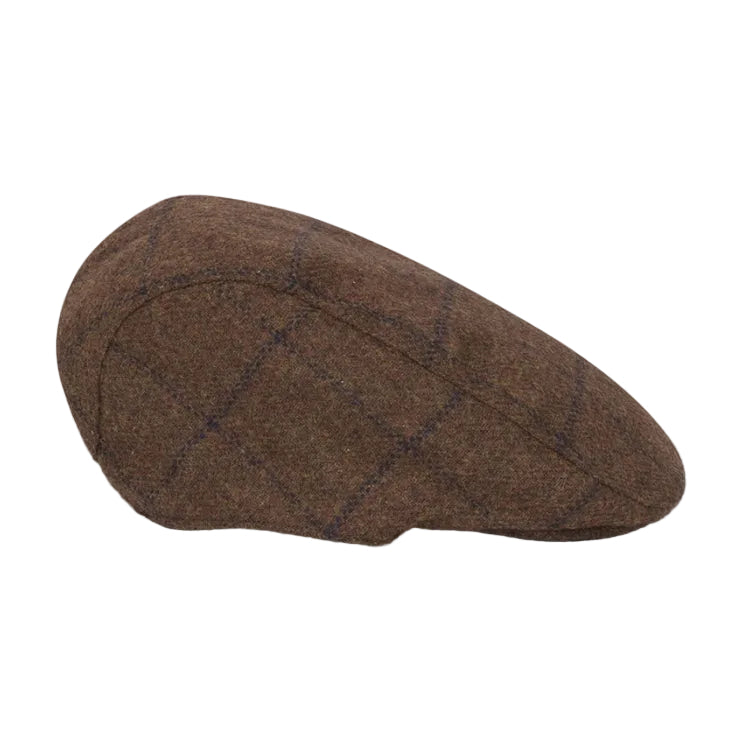 Hoggs of Fife Windowpane Waterproof Tweed Hat - Brown/Navy Check