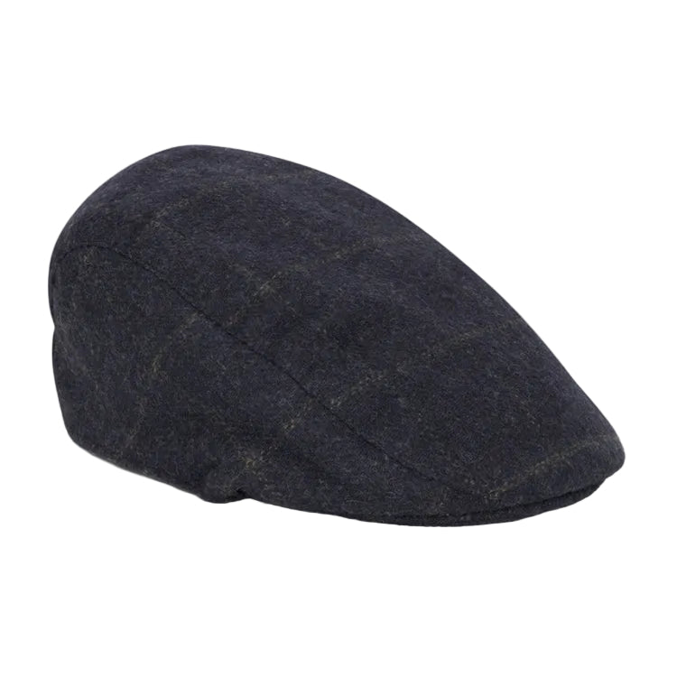 Hoggs of Fife Windowpane Waterproof Tweed Hat - Navy Check