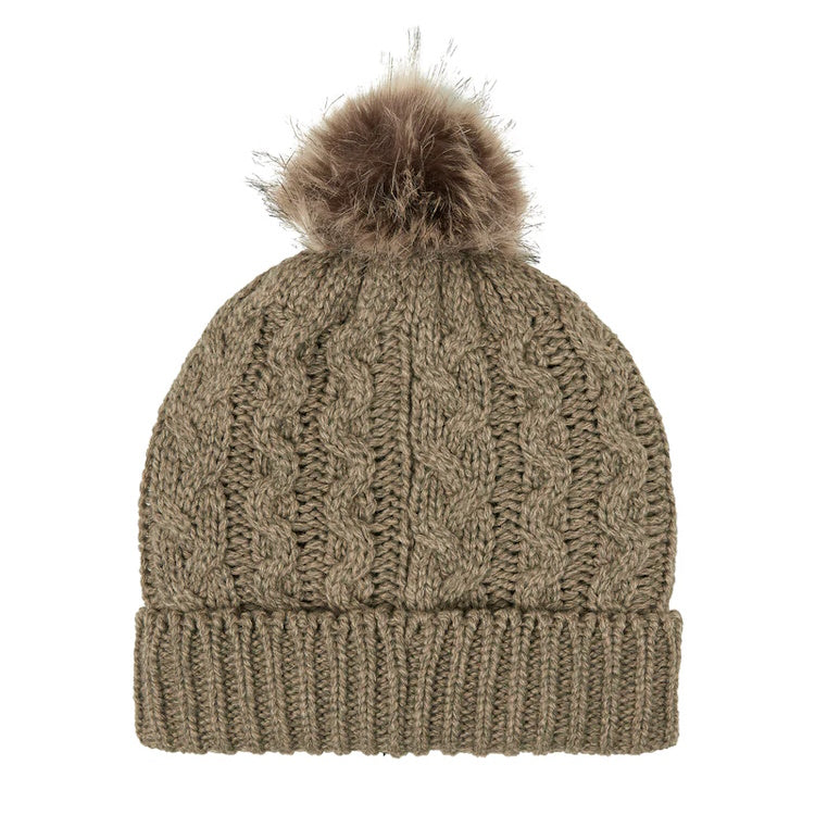 Ridgeline Nordic Fleck Bobble Hat - Teak