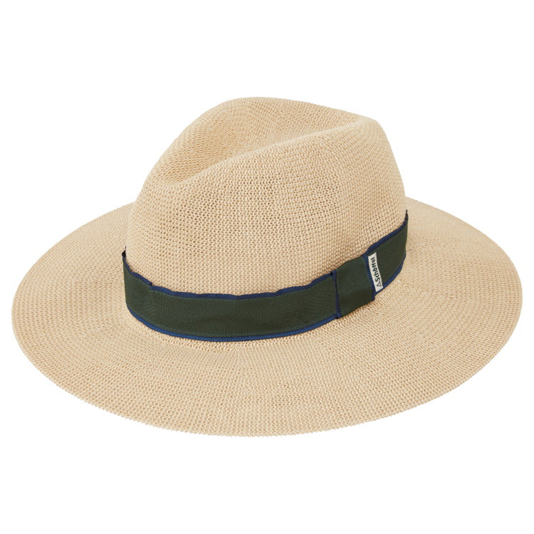 Schoffel Ladies Porth Panama Hat - Navy/Green Stripe