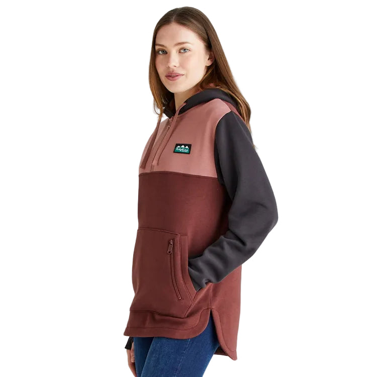 Ridgeline Ladies Tribe Hoodie - Oxblood Tri Colour