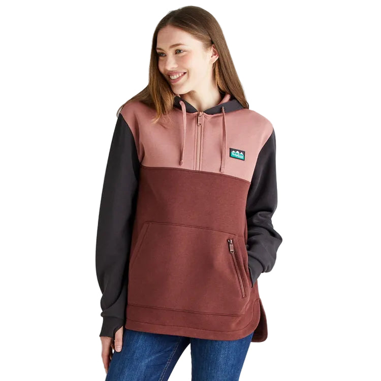 Ridgeline Ladies Tribe Hoodie - Oxblood Tri Colour