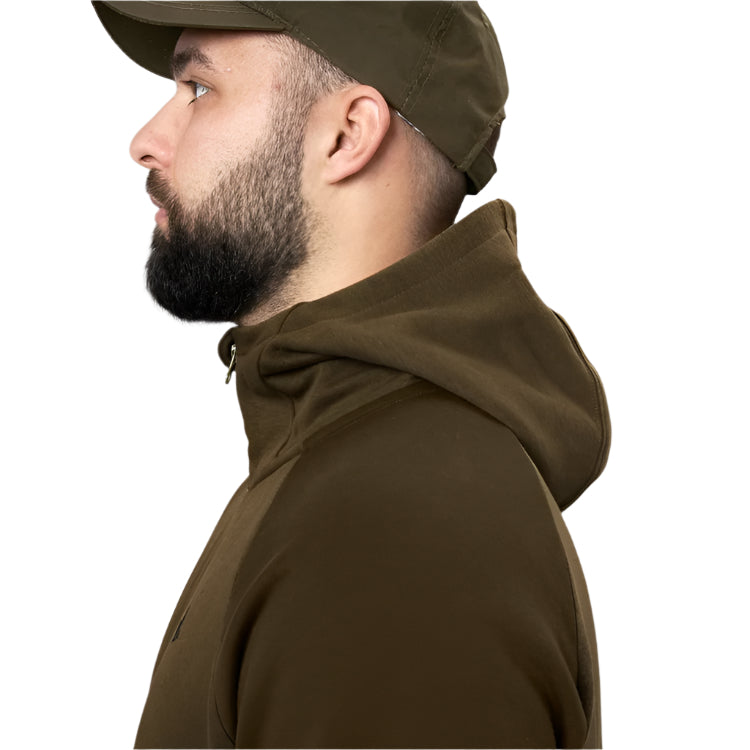Seeland Cross Zip Hoodie - Dark Olive