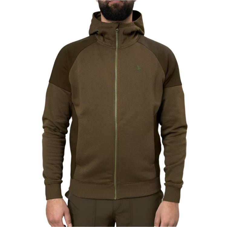 Seeland Cross Zip Hoodie - Dark Olive